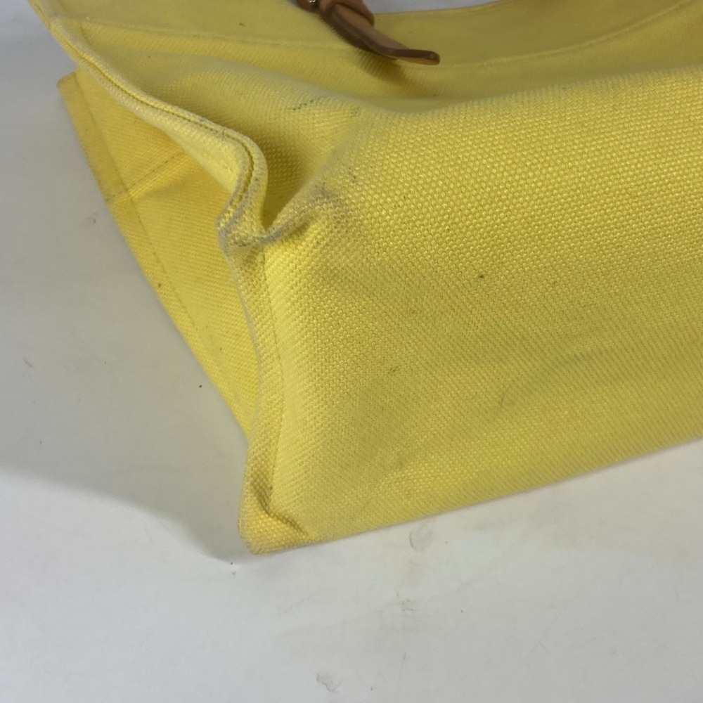 HERMES Etrivier Elan Tote Bag Shoulder Leather Canvas Women's Yellow D-241018-16 - Picture 12 of 13